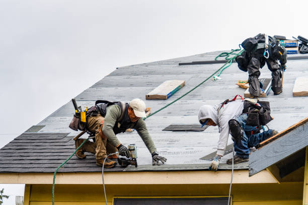 Professional Gutter Installation technician working in North Freedom, WI
